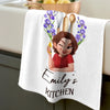 Custom Kitchen Towel - Personalized Birthday Gifts For Wife, Daughter, Besties, Sisters, Granddaughter, Grandma, Mom, Yourself - Cooking With Birth Flower Bliss