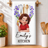 Custom Kitchen Towel - Personalized Birthday Gifts For Wife, Daughter, Besties, Sisters, Granddaughter, Grandma, Mom, Yourself - Cooking With Birth Flower Bliss