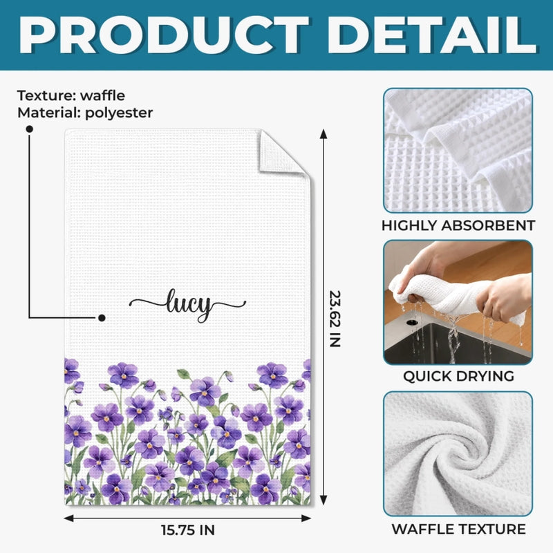 Custom Kitchen Towel - Personalized Birthday Gifts For Wife, Daughter, Besties, Sisters, Granddaughter, Grandma, Mom, Yourself - Blooms Of Love