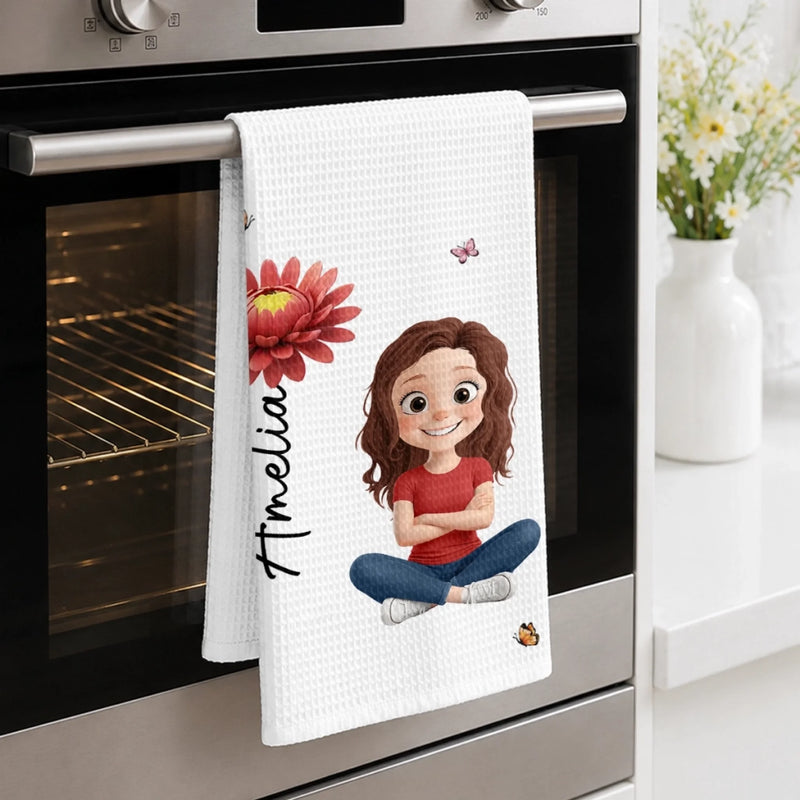Custom Kitchen Towel - Personalized Birthday Gifts For Wife, Daughter, Besties, Sisters, Granddaughter, Grandma, Mom, Yourself - Where Delicious Memories Are Made
