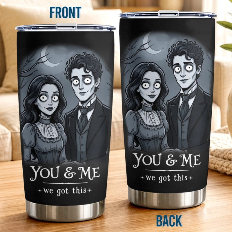 Custom Photo Tumbler - Personalized Halloween Anniversary Wedding Gifts For Husband And Wife, Him And Her - You And Me, Spooky Forever