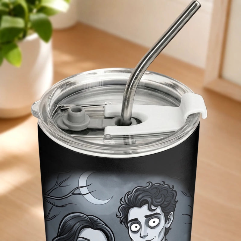 Custom Photo Tumbler - Personalized Halloween Anniversary Wedding Gifts For Husband And Wife, Him And Her - You And Me, Spooky Forever