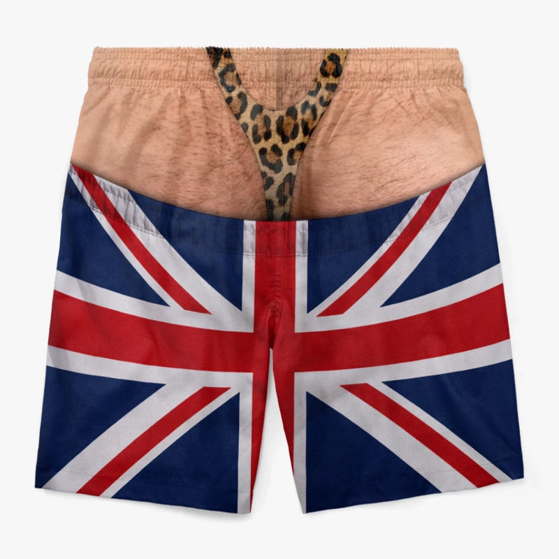 Custom Funny Men Swim Trunks - Personalized Summer Vacation And Travel Gifts For Husband, Son, Grandson, Brother, Grandpa, Dad, Yourself - Rocking Union Jack In Style