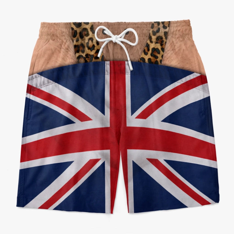 Custom Funny Men Swim Trunks - Personalized Summer Vacation And Travel Gifts For Husband, Son, Grandson, Brother, Grandpa, Dad, Yourself - Rocking Union Jack In Style