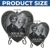 Custom Photo Heart Shaped Stone With Stand - Personalized Halloween Anniversary Wedding Gifts For Husband And Wife, Him And Her - Together Till The Very End