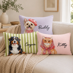 Custom Photo Woven Pillow - Personalized Birthday Gifts For Dog Cat Lovers, Dog Dad And Mom, Cat Owners - Pawsitive Vibes Only