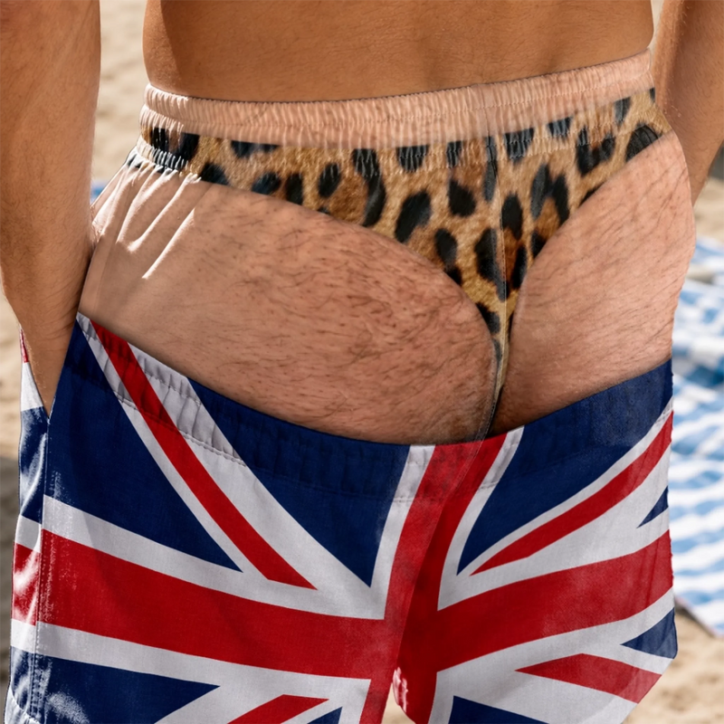 Custom Funny Men Swim Trunks - Personalized Summer Vacation And Travel Gifts For Husband, Son, Grandson, Brother, Grandpa, Dad, Yourself - Handle With Humor