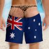Custom Funny Men Swim Trunks - Personalized Summer Vacation And Travel Gifts For Husband, Son, Grandson, Brother, Grandpa, Dad, Yourself - Caution From Behind