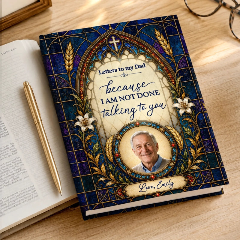 Custom Photo Hardcover Journal - Personalized  Memorial Sympathy Gifts For Loss Of Mom, Dad - Always In My Heart