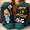 Custom Crew Socks - Personalized Bookish Gifts For Book Lovers, Bookworms, Readers - Sweet Cozy Book Reading Time