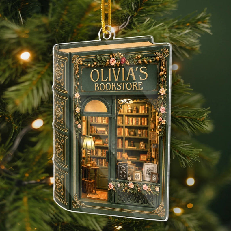 Custom Acrylic Ornament - Personalized Christmas Bookish Gifts For Book Lovers, Bookworms, Readers - Open For Dreamers