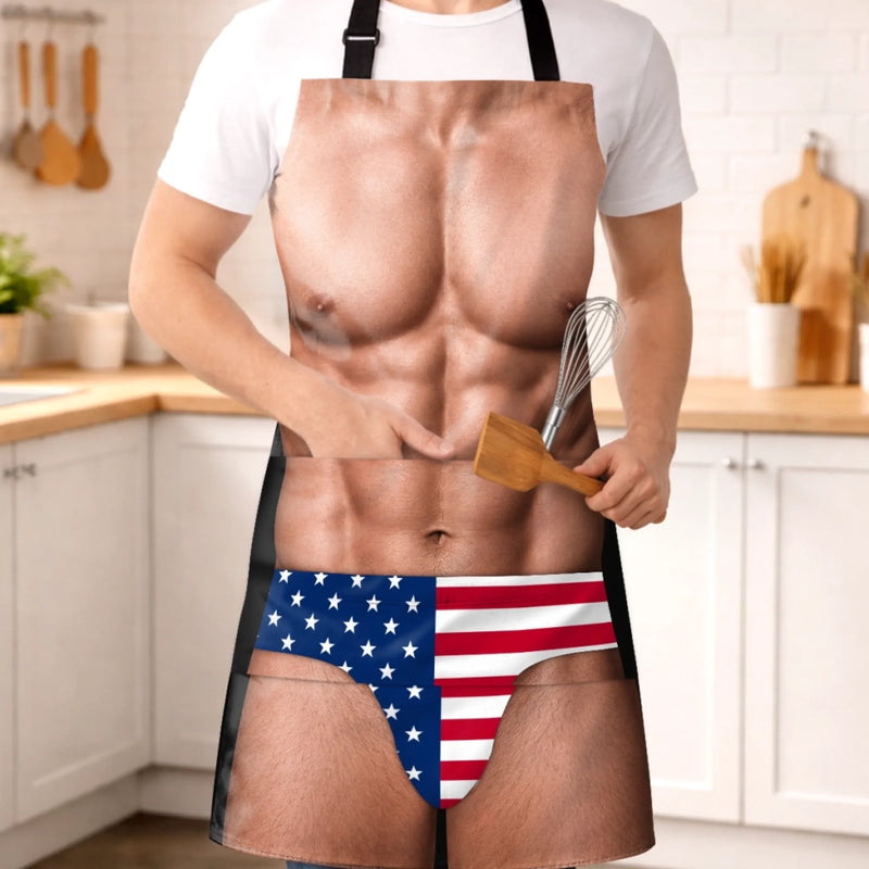 Custom Funny Patriotic Apron With Pocket - Personalized Birthday Gifts For Husband, Son, Grandson, Brother, Grandpa, Dad, Yourself - Meat Me At The Grill