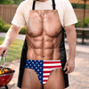 Custom Funny Patriotic Apron With Pocket - Personalized Birthday Gifts For Husband, Son, Grandson, Brother, Grandpa, Dad, Yourself - Meat Me At The Grill