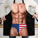 Custom Funny Patriotic Apron With Pocket - Personalized Birthday Gifts For Husband, Son, Grandson, Brother, Grandpa, Dad, Yourself - Meat Me At The Grill
