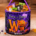 Custom Candy Basket - Personalized Halloween  Birthday Gifts For Kids - Spooky Cute Trick Or Treater