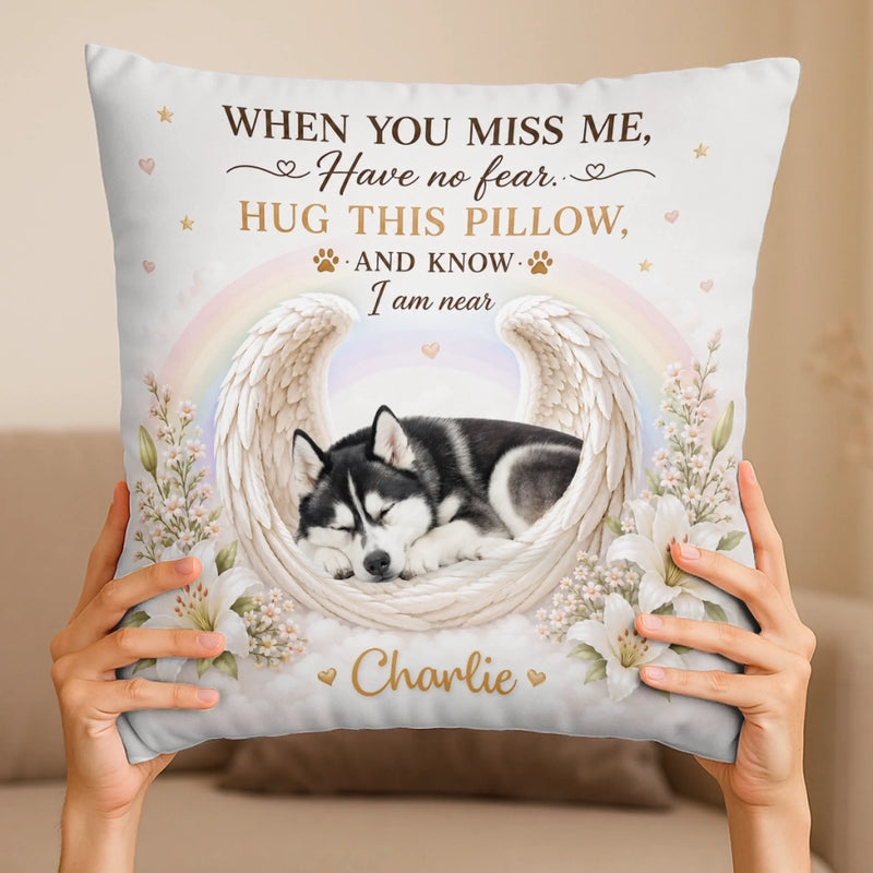 Custom Photo Pillow - Personalized Pet Memorial Sympathy Gifts For Dogs, Cats - Forever My Little Angel