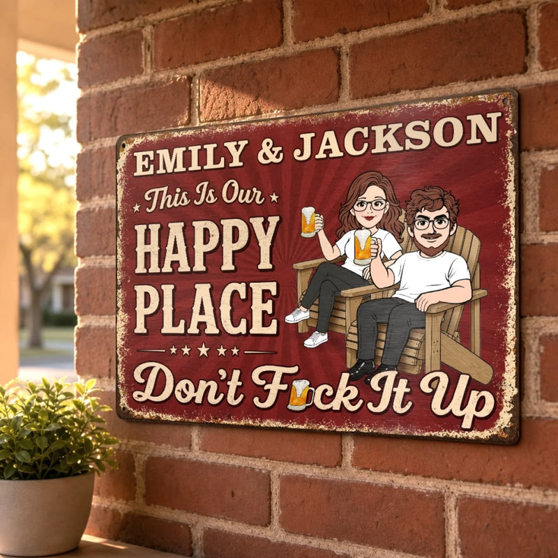 Custom Home Decor Metal Sign - Personalized Summer Vacation And Travel Gifts For Husband And Wife, Him And Her - Our Sweet Spot