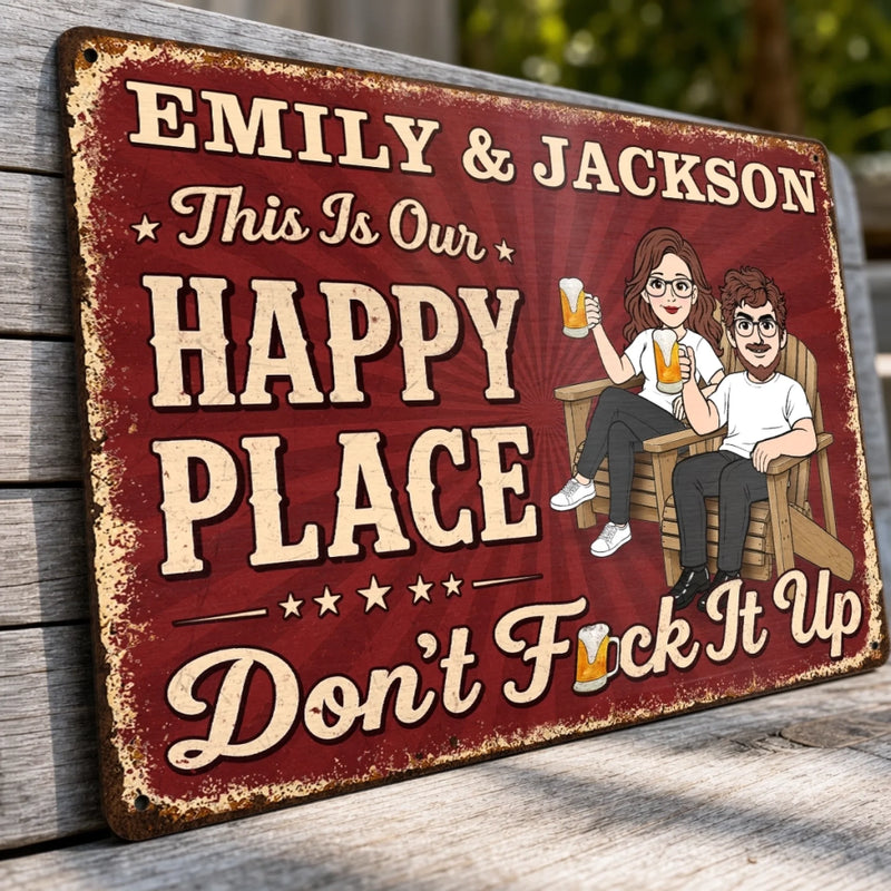 Custom Home Decor Metal Sign - Personalized Summer Vacation And Travel Gifts For Husband And Wife, Him And Her - Our Sweet Spot