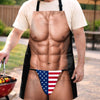 Custom Funny Patriotic Apron With Pocket - Personalized Birthday Gifts For Husband, Son, Grandson, Brother, Grandpa, Dad, Yourself - Grill Now Ask Later