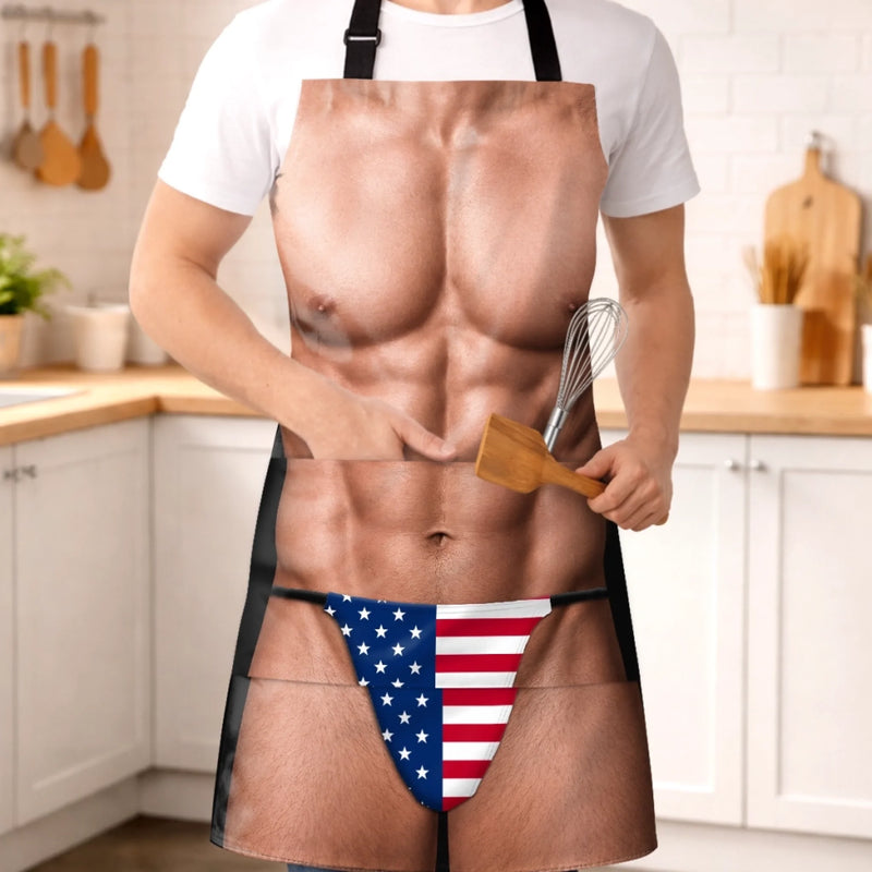 Custom Funny Patriotic Apron With Pocket - Personalized Birthday Gifts For Husband, Son, Grandson, Brother, Grandpa, Dad, Yourself - Grill Now Ask Later