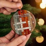 Custom Scrabble Ceramic Ornament - Personalized Christmas Birthday Gifts For Mom, Dad, Brother, Sister - Family Crosswords Forever
