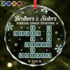 Custom Scrabble Circle Glass Ornament - Personalized Christmas Birthday Gifts For Mom, Dad, Brother, Sister - Connected Forever As One Family