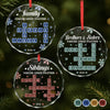 Custom Scrabble Circle Glass Ornament - Personalized Christmas Birthday Gifts For Mom, Dad, Brother, Sister - Connected Forever As One Family