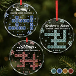Custom Scrabble Circle Glass Ornament - Personalized Christmas Birthday Gifts For Brothers, Sisters - Connected Forever As One Family