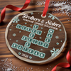 Custom Scrabble Circle Glass Ornament - Personalized Christmas Birthday Gifts For Mom, Dad, Brother, Sister - Connected Forever As One Family