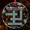 Custom Scrabble Circle Glass Ornament - Personalized Christmas Birthday Gifts For Mom, Dad, Brother, Sister - Connected Forever As One Family