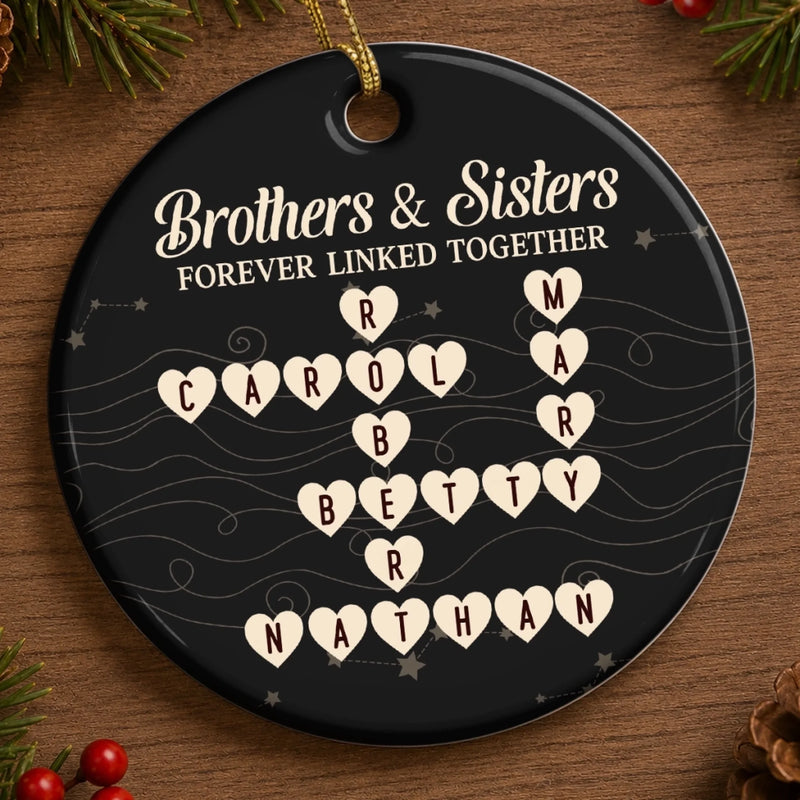 Custom Scrabble Ceramic Ornament - Personalized Christmas Birthday Gifts For Mom, Dad, Brother, Sister - Best Sibling Bond