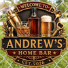 Custom Bar Shaped Metal Sign - Personalized Birthday Gifts For Husband, Son, Grandson, Brother, Grandpa, Dad, Yourself - Home Bar