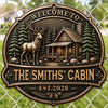 Custom Cabin Shaped Metal Sign - Personalized Summer Vacation And Travel Gifts For Mom, Dad, Brother, Sister - Cozy Days Happy Ways