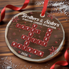 Custom Scrabble Circle Glass Ornament - Personalized Christmas Birthday Gifts For Mom, Dad, Brother, Sister - Side By Side Always Connected