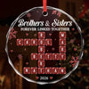 Custom Scrabble Circle Glass Ornament - Personalized Christmas Birthday Gifts For Mom, Dad, Brother, Sister - Side By Side Always Connected