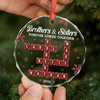 Custom Scrabble Circle Glass Ornament - Personalized Christmas Birthday Gifts For Mom, Dad, Brother, Sister - Side By Side Always Connected