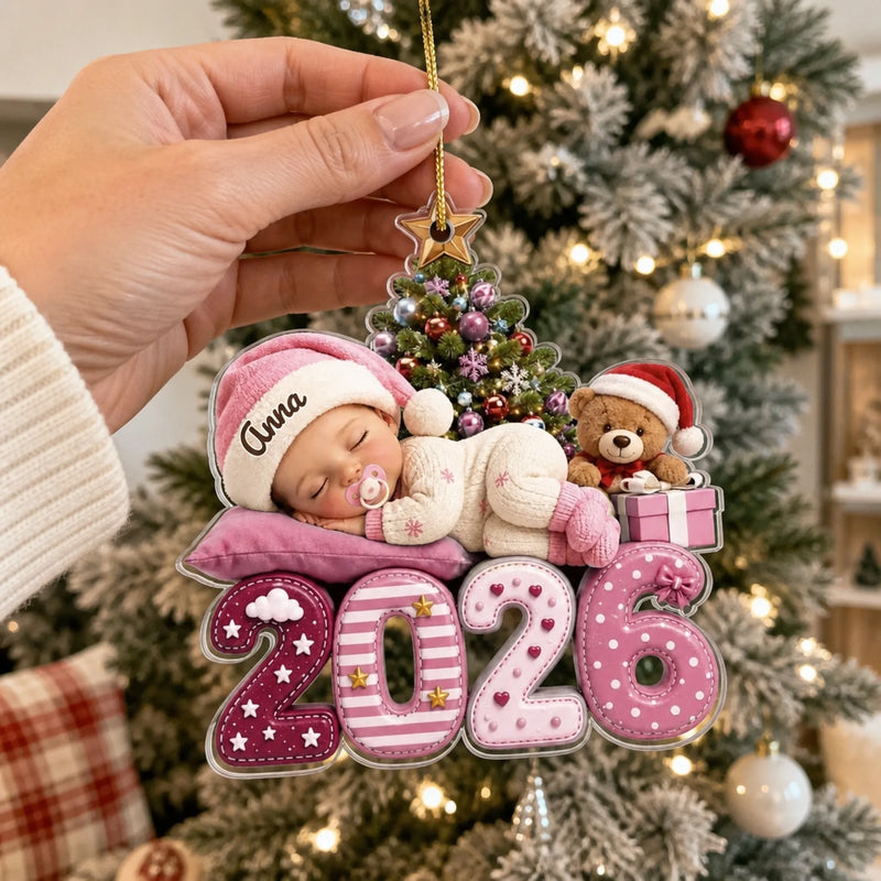 Custom First Christmas Acrylic Ornament - Personalized Christmas Baby Shower, Gender Reveal Gifts For New Moms, New Dads, New Parents - Our Greatest Blessing Ever