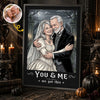 Custom Photo Gothic Vertical Poster - Personalized Halloween Anniversary Wedding Gifts For Husband And Wife, Him And Her - Hauntingly Sweet Love