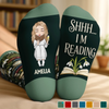 Custom Crew Socks - Personalized Bookish Gifts For Book Lovers, Bookworms, Readers - Busy Reading