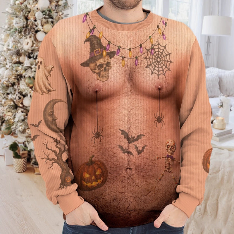 Custom Funny Ugly Sweatshirt - Personalized Halloween Birthday Gifts For Husband, Son, Grandson, Brother, Grandpa, Dad, Yourself - Too Hot To Be Spooky