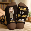 Custom Crew Socks - Personalized Bookish Gifts For Book Lovers, Bookworms, Readers - Read More, Worry Less