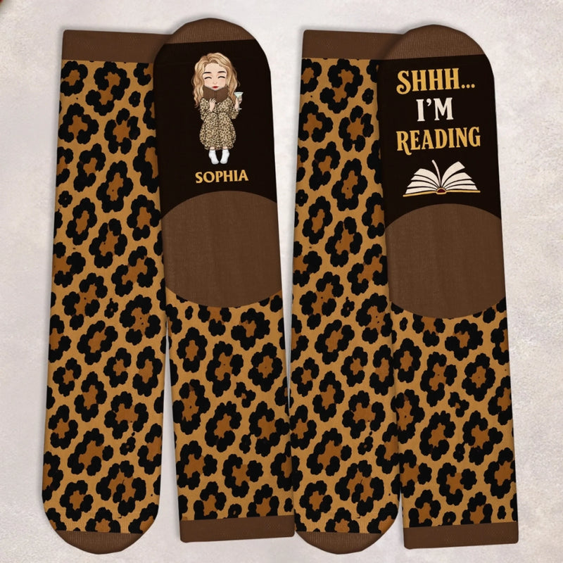 Custom Crew Socks - Personalized Bookish Gifts For Book Lovers, Bookworms, Readers - Read More, Worry Less
