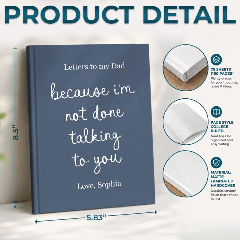 Custom Hardcover Journal - Personalized  Memorial Sympathy Gifts For Loss Of Mom, Dad - My Heart Still Talks To You