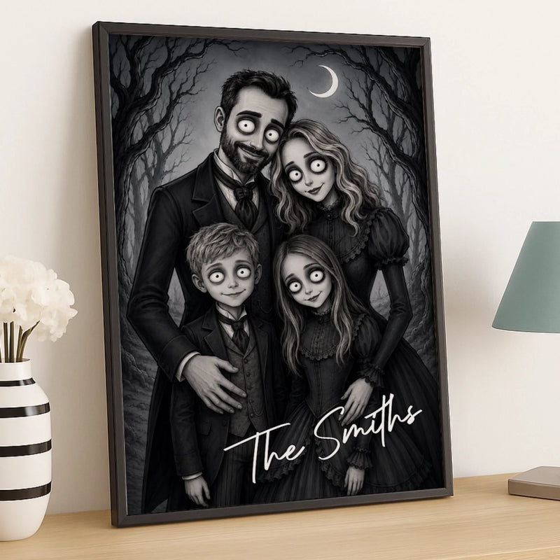 Custom Photo Vertical Poster - Personalized Halloween Decor Birthday Gifts For Mom, Dad, Brother, Sister - Spooky Fun With My Favorite People