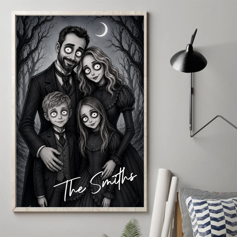 Custom Photo Vertical Poster - Personalized Halloween Decor Birthday Gifts For Mom, Dad, Brother, Sister - Spooky Fun With My Favorite People