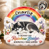 Custom Photo Acrylic Plaque - Personalized Pet Memorial Sympathy Gifts For Dogs, Cats - Over The Rainbow Bridge