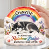 Custom Photo Acrylic Plaque - Personalized Pet Memorial Sympathy Gifts For Dogs, Cats - Over The Rainbow Bridge