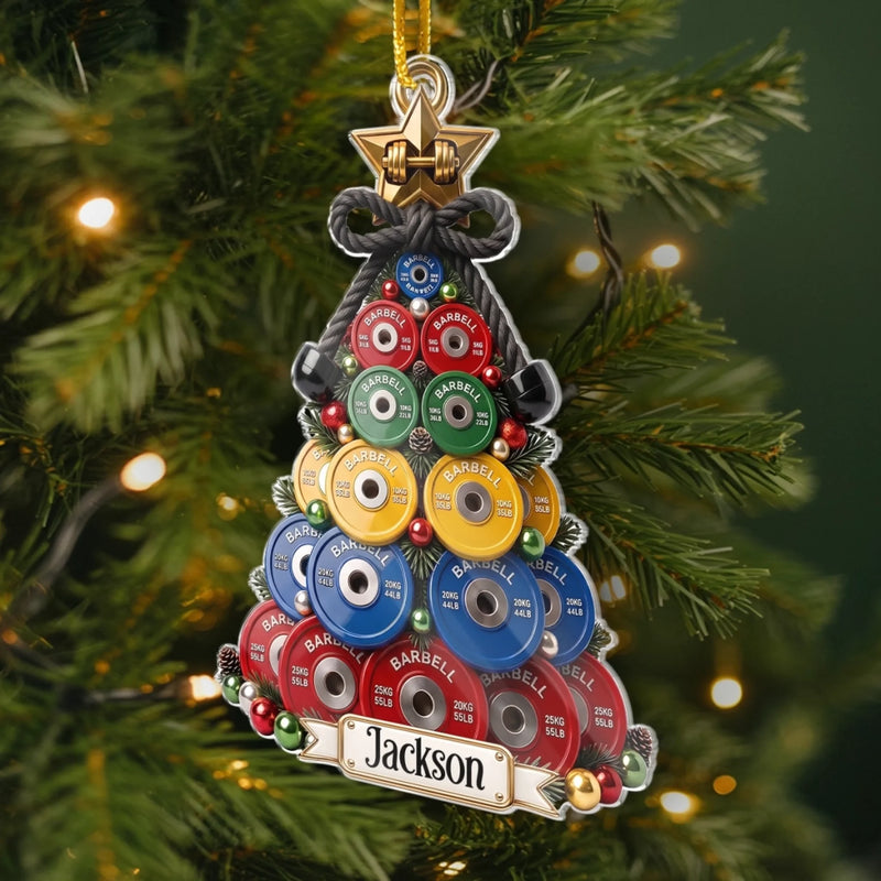 Custom Acrylic Ornament - Personalized Christmas Gym Gifts For Him, Her, Brother, Sister - Strong Mind Strong Spirit