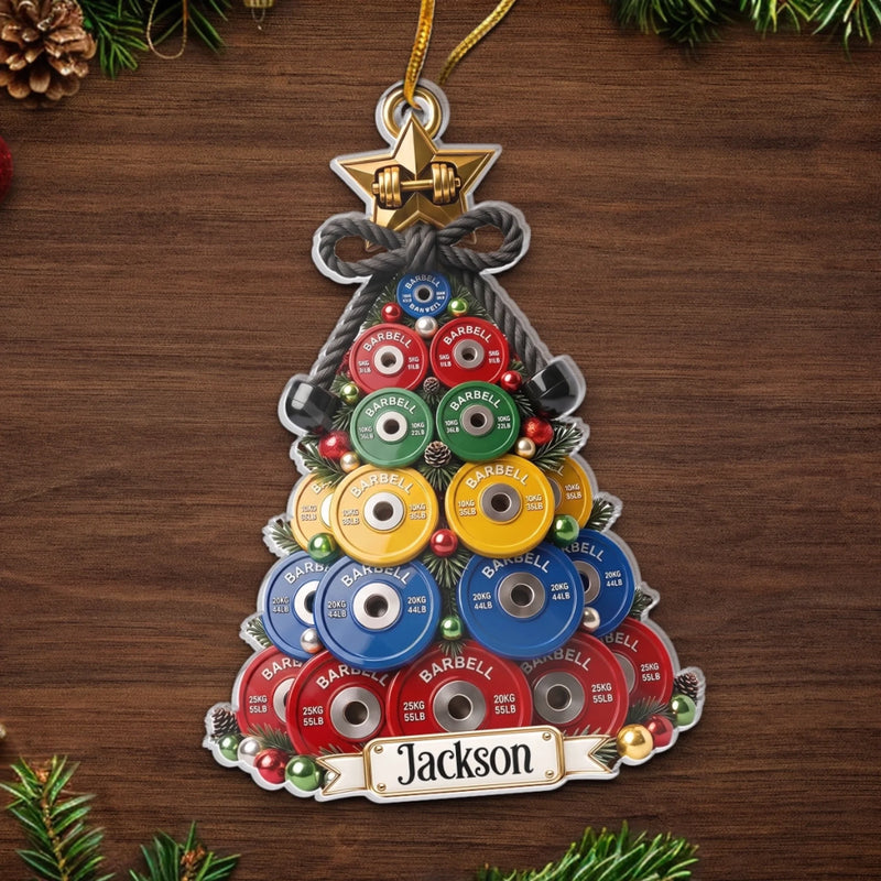 Custom Acrylic Ornament - Personalized Christmas Gym Gifts For Him, Her, Brother, Sister - Strong Mind Strong Spirit