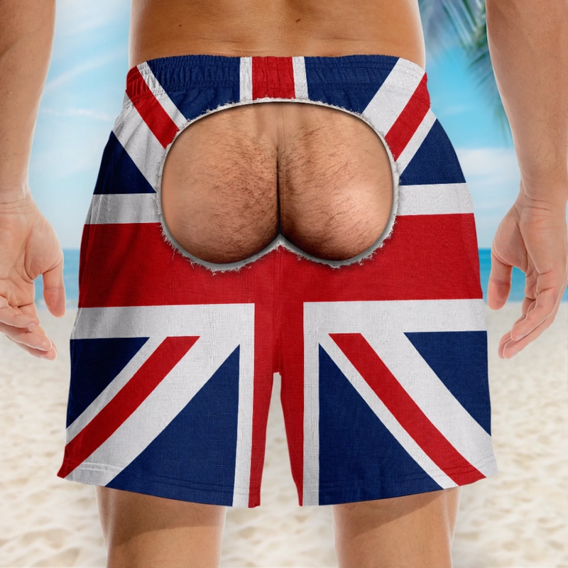 Custom Funny Men Swim Trunks - Personalized Summer Vacation And Travel Gifts For Husband, Son, Grandson, Brother, Grandpa, Dad, Yourself - Nice Buns, Mate